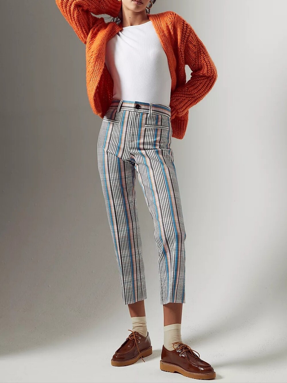 Maeve Anthropologie Jacquie Plaid Slim Pants Size 16 Tall